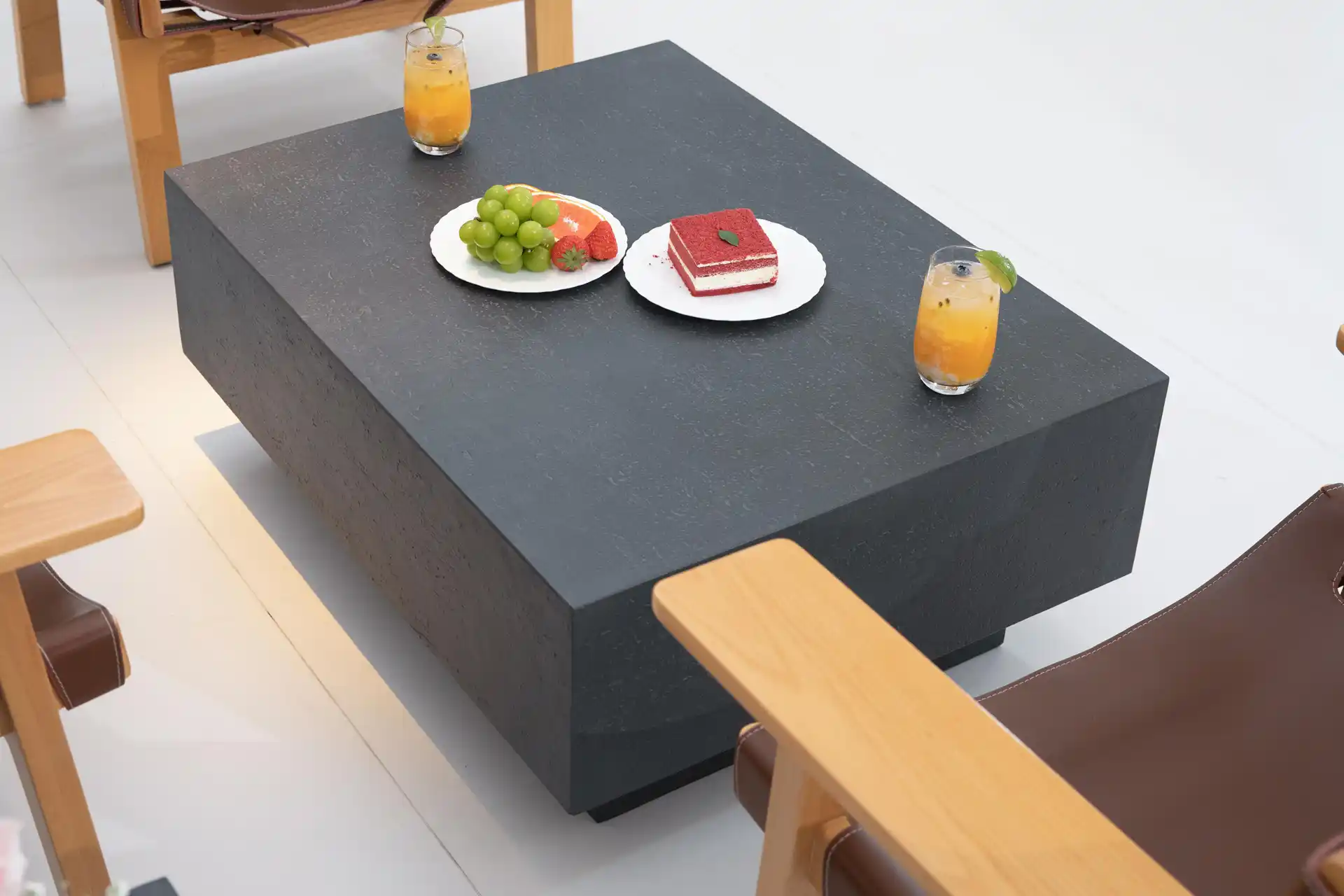 Tevere Couchtisch aus Beton rechteckig