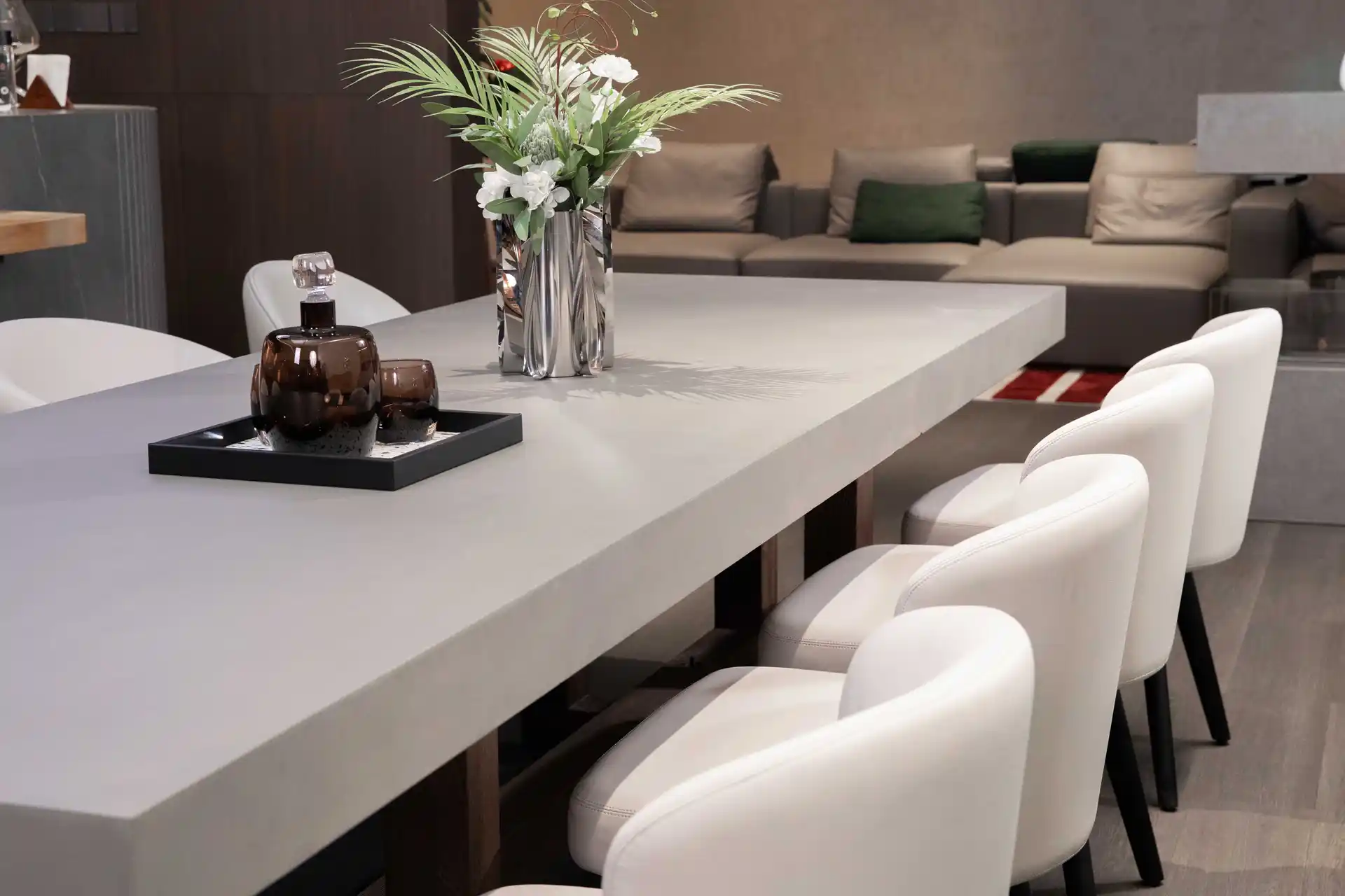 MALAGA Esstisch aus Beton rechteckig gro&szlig; &ndash; Outdoor-Lifestyle