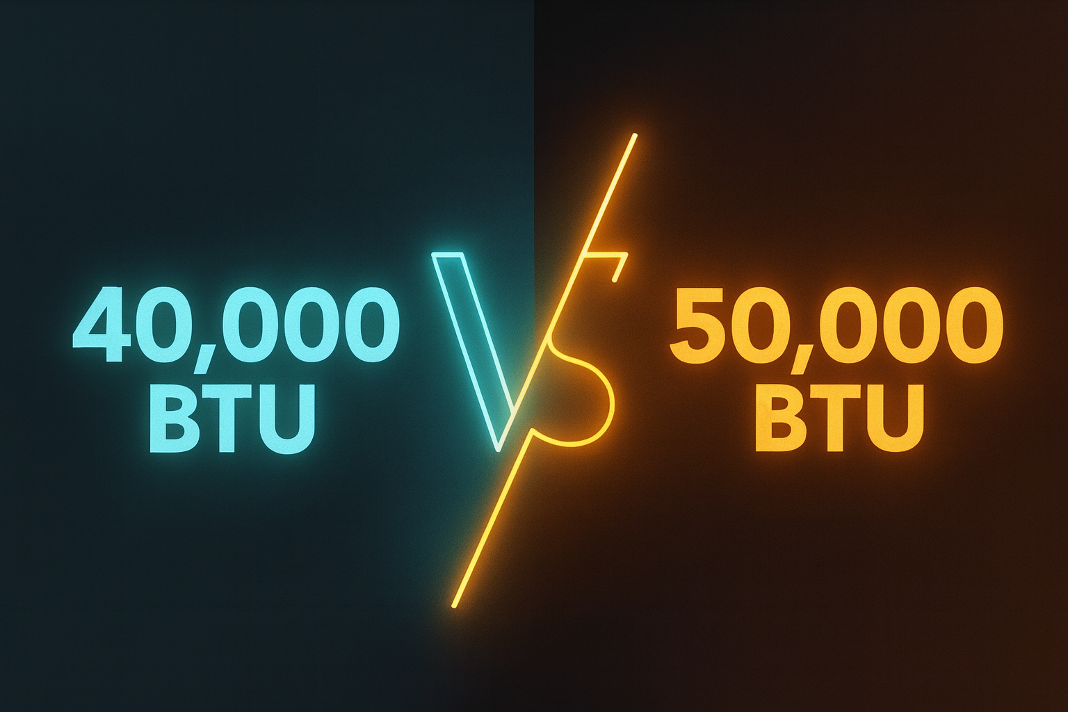 Comparación de 40.000 BTU frente a 50.000 BTU