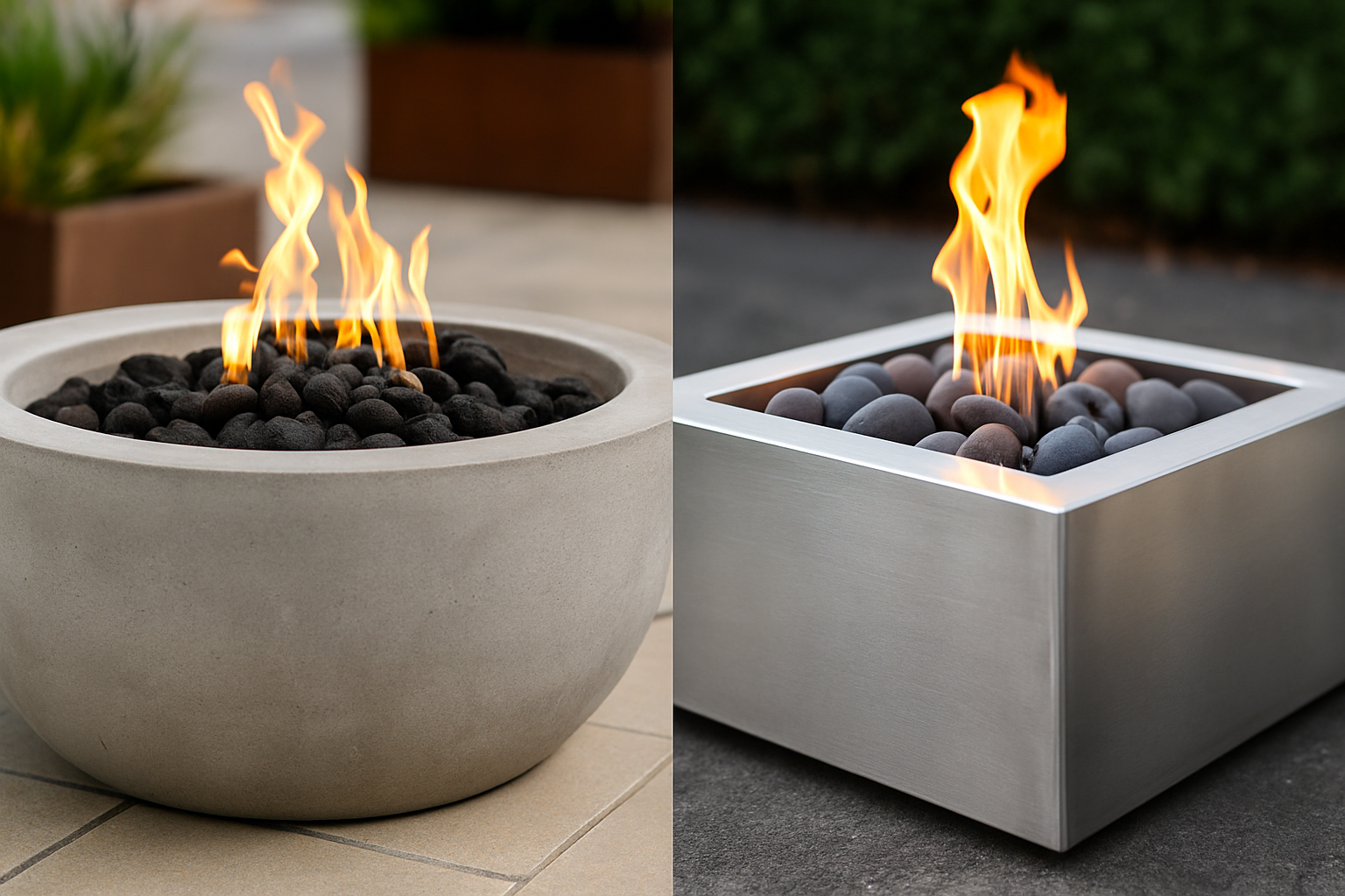 Comparación de materiales: Cemento frente a acero inoxidable