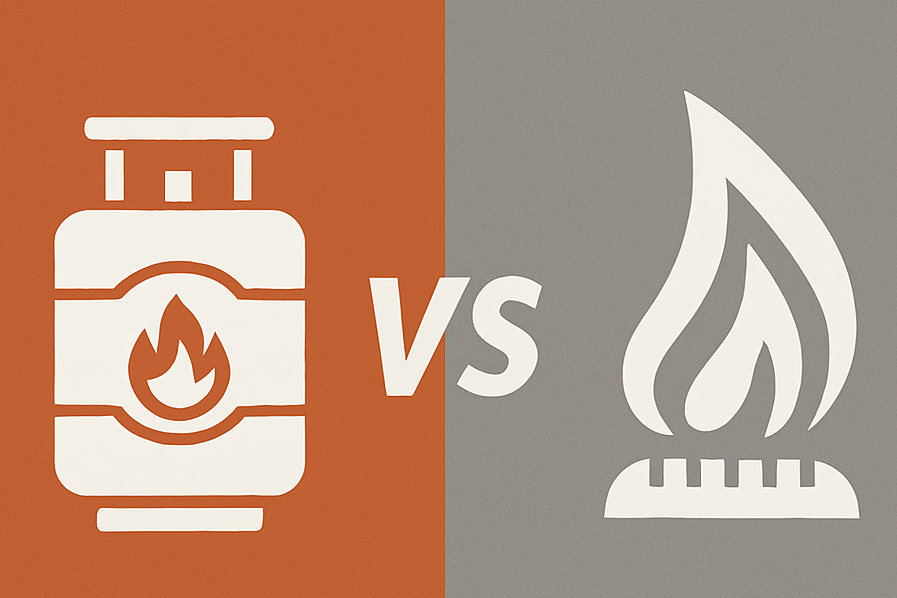 Comparación de combustibles para hogueras - Propano frente a gas natural