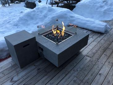 GFRC-Feuerstelle im Außeneinsatz