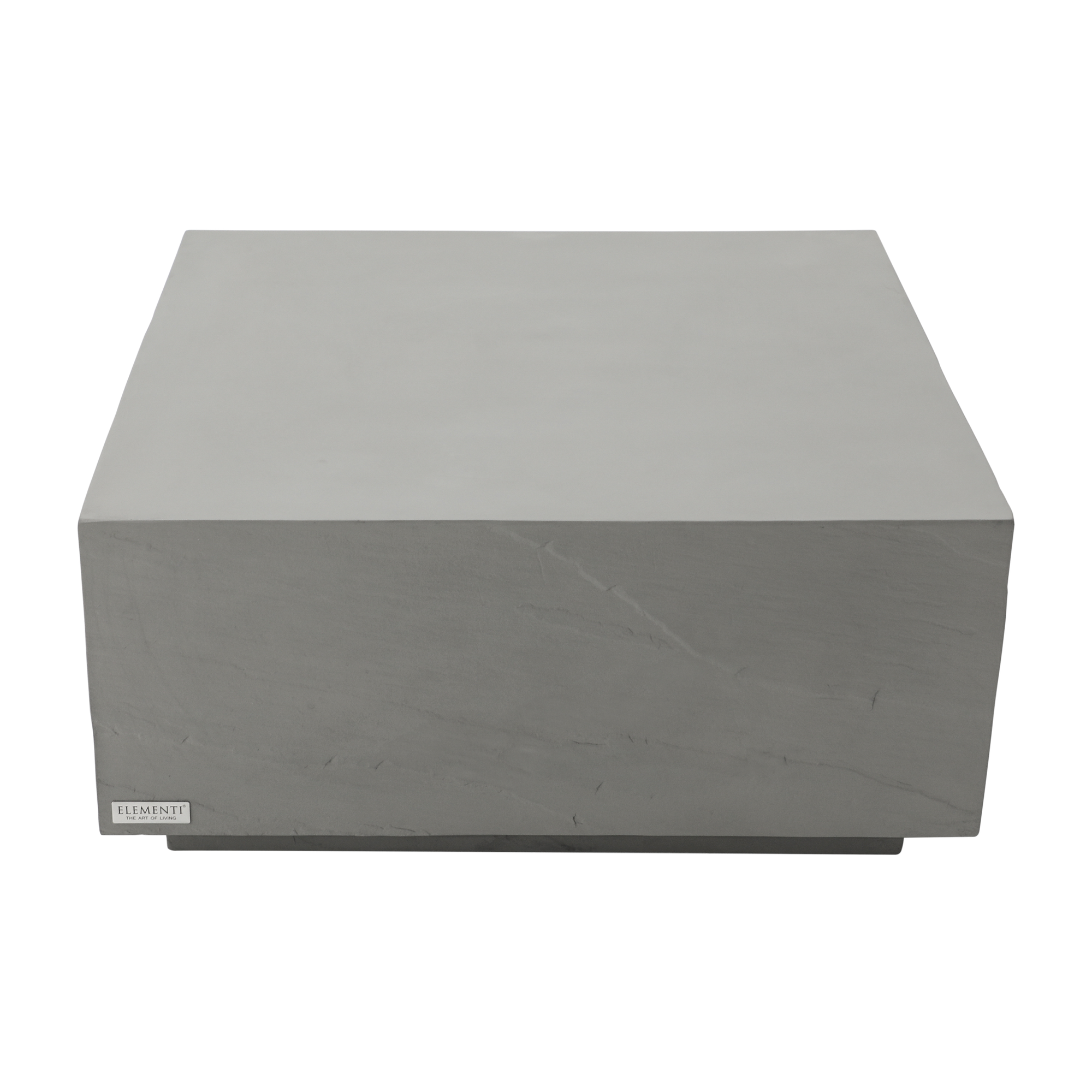 Table basse en béton dans un séjour aux lignes sobres