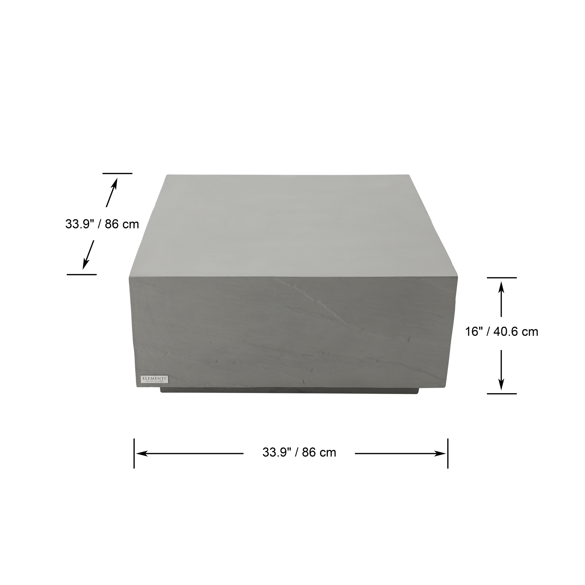 Table basse rectangulaire en béton dans un petit salon