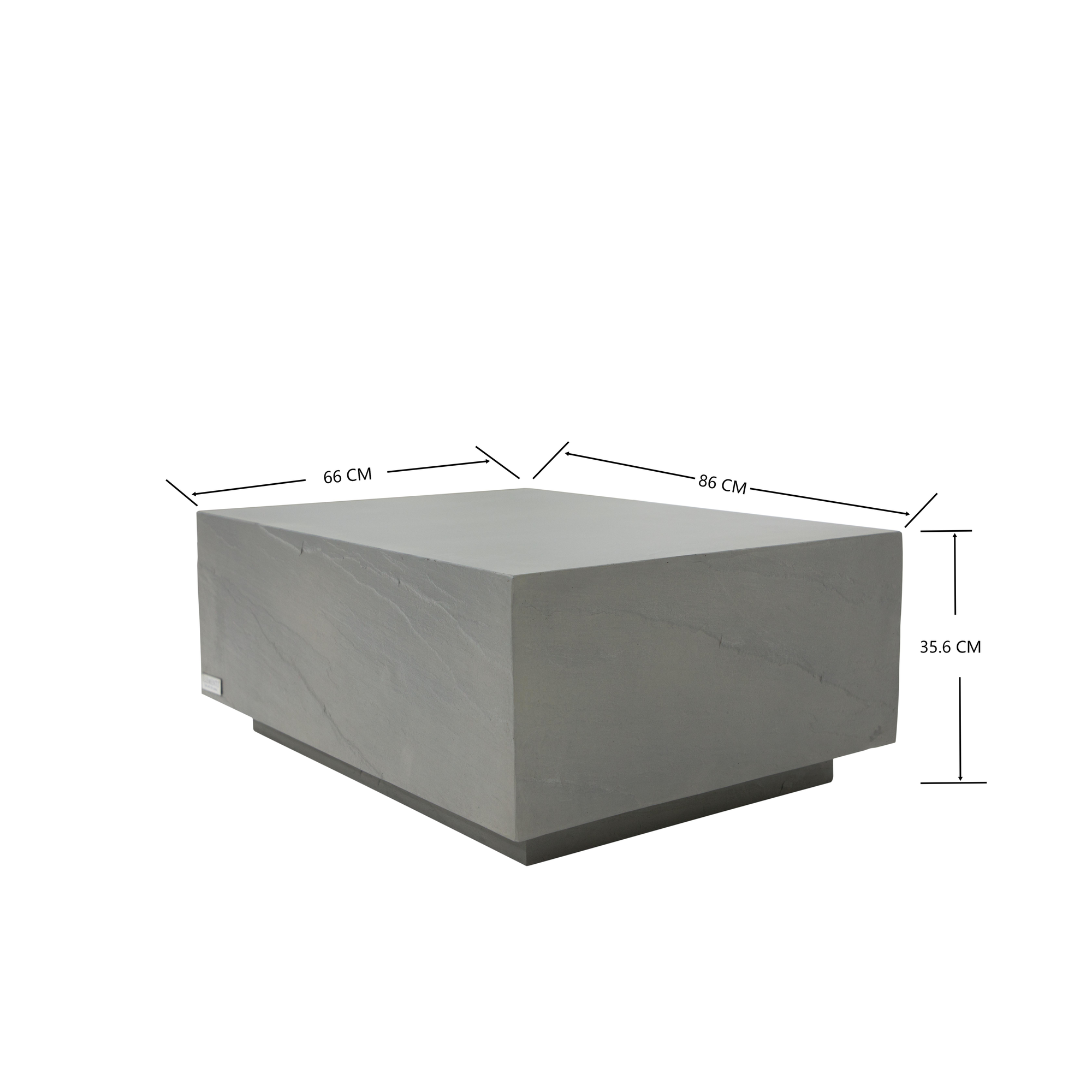 Table d'appoint effet béton dans une entrée