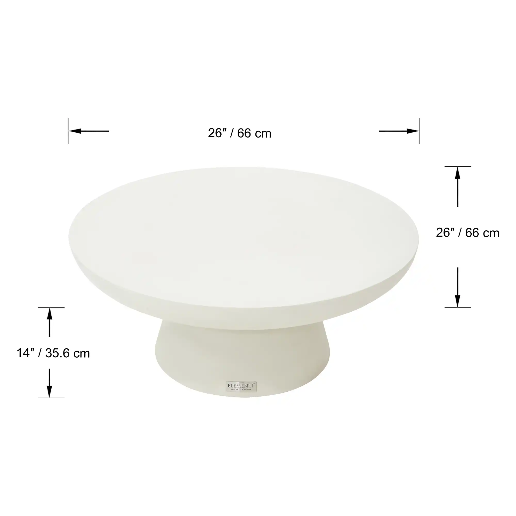 Rond betonnen tafelblad van een salontafel