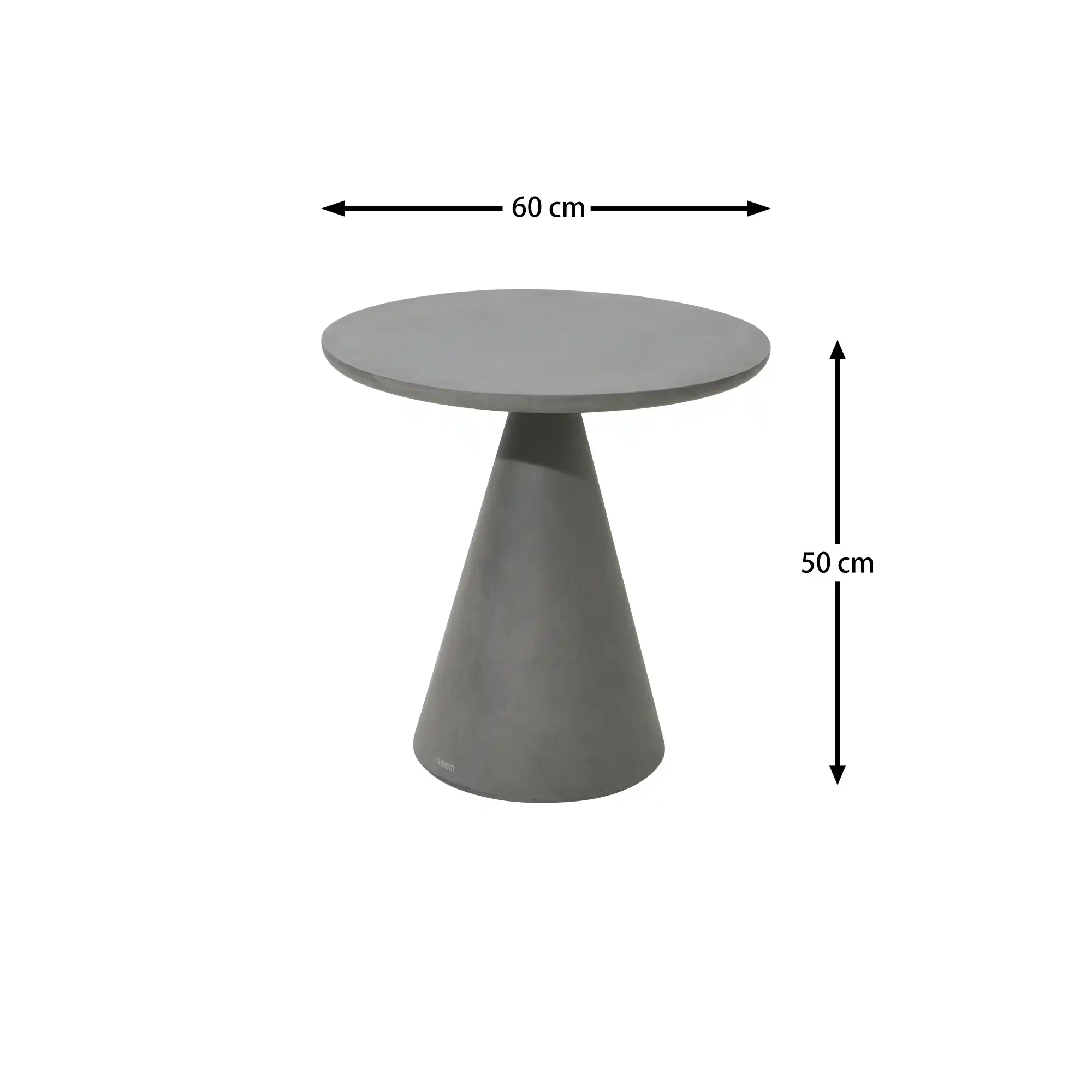 Lage betonnen salontafel in een buitenlounge